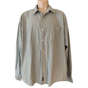 Abercrombie & Fitch Button Down Shirt Mens XL Cotton Checkered Long Sleeve